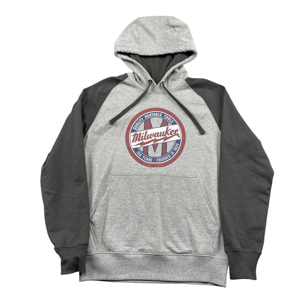 Milwaukee Power Tools‎ Hoodie Mens Small Grey w/ Drawstring and Pocket